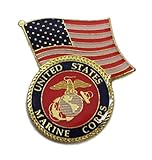Ted and Jack - Wear It Proudly Ceramic and Metal Military Lapel Pin (USMC Flag)
