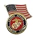 Ted and Jack - Wear It Proudly Ceramic and Metal Military Lapel Pin (USMC Flag)