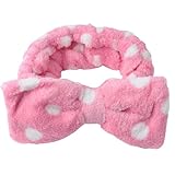niceeshop(TM) Sweet Lovely Coral Fleece White Dot Bow Headband
