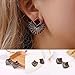 super Blackzone Lovely Girl Daily Makeup Women Vintage Ethnic Style Rhinestone Earrings Fan-Shaped Bohemian Ear Stud Gift
