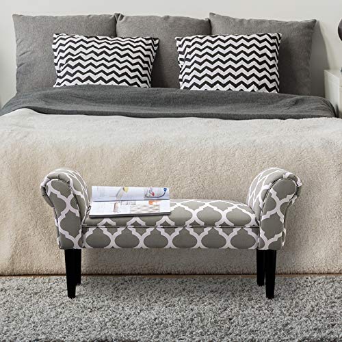 40” Decorative Vanity Arm Bench Gray Pricepulse