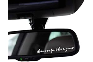 WCDHOR 2 x Drive Safe, I Love You Rearview Mirror Decal, Drive Safe, I Love You Sticker, Sticker for Rearview Mirror, Decal for Rear View Decor