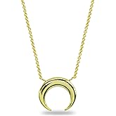 B. BRILLIANT Layered Necklace for Women Sterling Silver Polished Crescent Moon Celestial Necklaces
