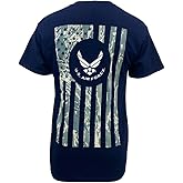 Armed Forces Gear Men's US Air Force Camo Flag T-Shirt - Official Licensed United States Air Force Shirts for Men (Navy)