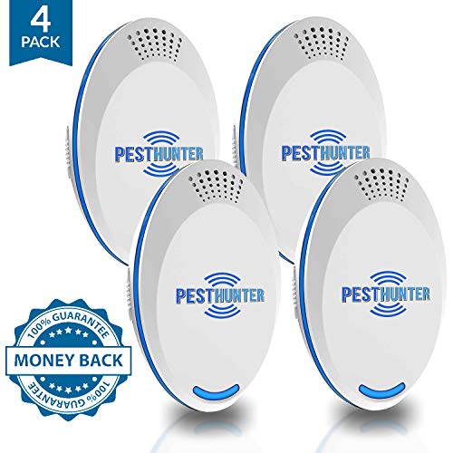 UPGRADED Ultrasonic Pest Defender - 2019 Plug in Pest Repeller (4-Pack) - Indoor Ultrasound Control Repellant - for Micе Rаts Mоsquitos Spidеrs Rоdents Insеcts