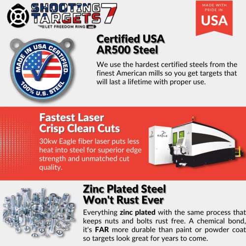 ShootingTargets7 22lr Airgun Steel Target 4 X 3/16 Round Gong Ar400