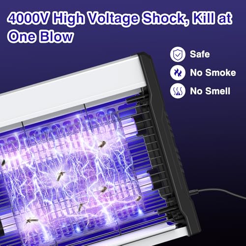 PALONE Bug Zapper, 4000V Electric Bug Zapper with Hanging Function for Indoor Outdoor, Fly Zapper with Removable Tray USB for Bedroom,Kitchen,Courtyard