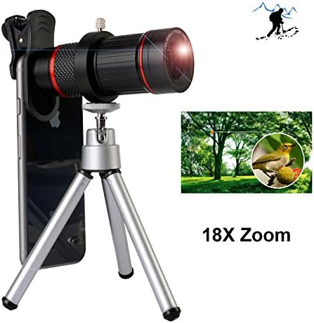 Landcrossers Cell Phone Camera Lens Kit 18X,Zoom Optical Telescope Telephoto Camera Lens With Tripod For iPhone X/8/8 Plus/7/7 Plus/6s/6s Plus/6/5/Ipad,Samsung Galaxy and Most Android Phones