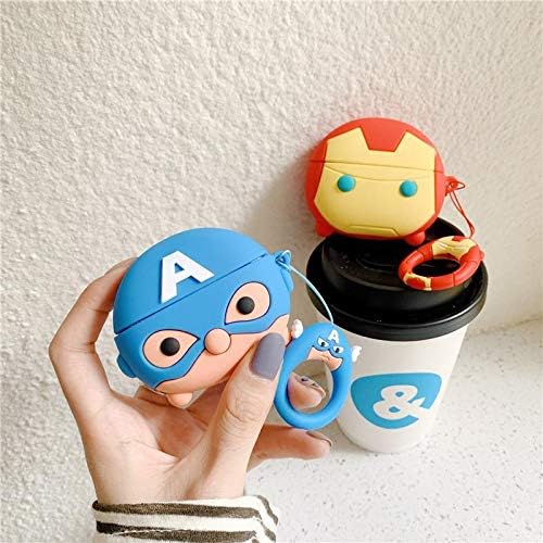 EXECLIEN AirPods Pro 2019 Batman/Superman/Ironman/Spider-man/Captain America Ultra Silicone Case