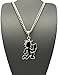 GWOOD Juggalo with Cleaver Silver Color with Black Enamel Pendant 24 Inch Cuban Necklace