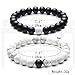 EnjoIt Distance Bracelet Black Matte Agate & White Howlite Energy Stone Beads Bracelet Set Couple Bracelet
