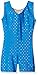 Danskin Big Girls' Gymnastics Unitard, Blue Rainbow Dots, Intermediate (6X-7)
