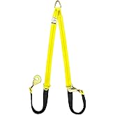 SENKEYFE Axle V-Bridle Tow Strap, 2" x 4' Axle Tie Down Straps 4700LBS, with Snap Hooks Cordura Sleeve and Axle Straps, D Rin