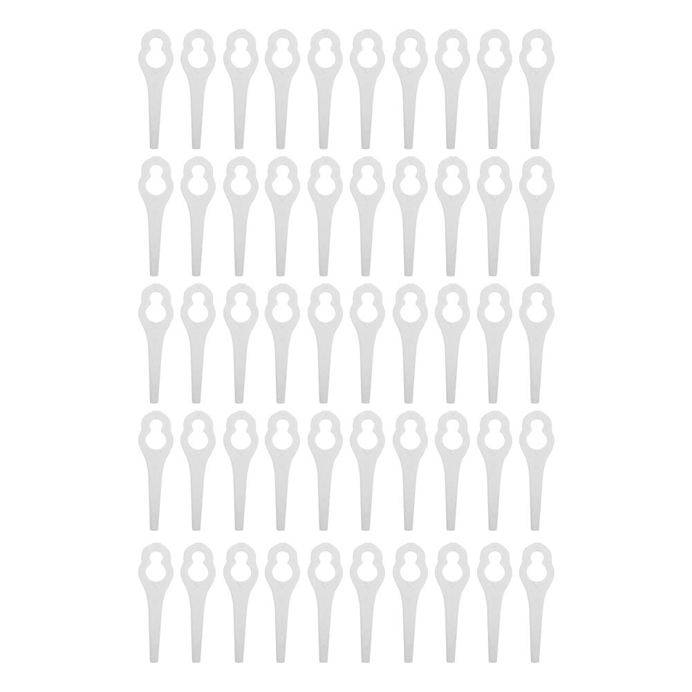 Lawn Mower Plastic Blade Grass Trimmer Blade Plastic Lawn Mower Accessories Cutting Blade Weeding Parts Pack of 50 Tools (White)