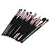 KOLIGHT Set of 20pcs Rose Gold Pro Makeup Set Powder Foundation Eyeshadow Eyeliner Lip Cosmetic Brushes