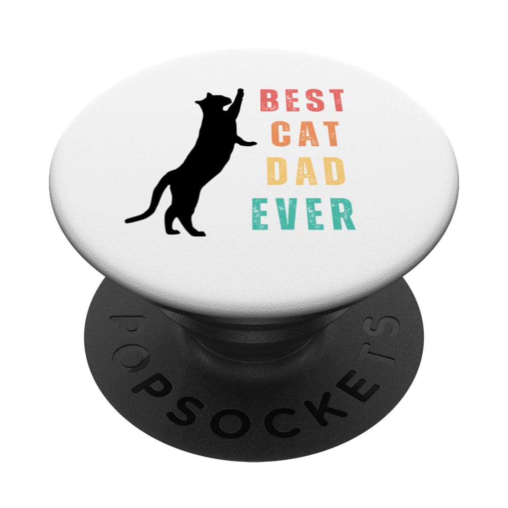 Best cat dad ever black cat PopSockets Swappable PopGrip