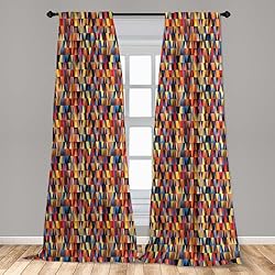 Lunarable Abstract Triangle Window Curtains, Funky
