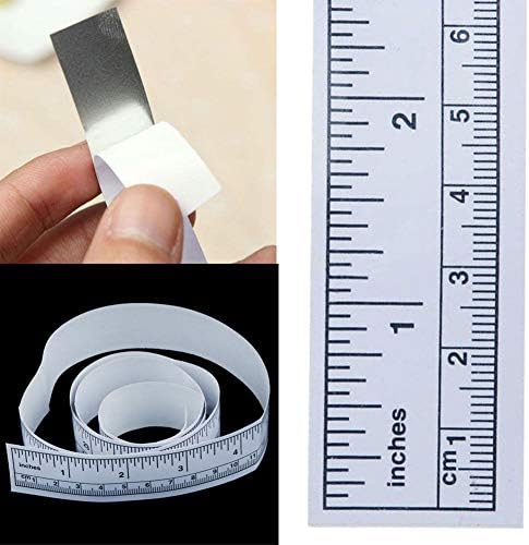 Holrea Waterproof Ruler Tape Measure Self Adhesive Sewing Machine Sticker Ruler Desk Measure Tape Decorative Removable No Sticky Glue Ruler Tape Hand Shredded Measuring Tape Length 90cm