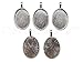 20 CleverDelights Oval Pendant Trays - Shiny Silver Color - 18 x 25 mm - Pendant Blanks Cameo Bezel Cabochon Settings - 11/16