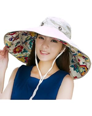 Packable Extra Large Brim Floppy Sun Hat Reversible UPF 50+ Beach Sun Bucket Hat