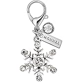 MONNEL MC307 Little Crystal Snowflake Lobster Clasp Charm for Women with Velvet Bag (White,1 Piece)