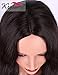 K'ryssma Black Wig for Women, Natural Looking Body Wave Synthetic Wigs Long Middle Part Machine Made Wig 24 inches