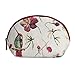 Signare Red & White Floral Tapestry Makeup Bag Travel Cosmetic Bag Brush Bag for Women Girls with Hummingbird and Flower (COSM-HUMM)