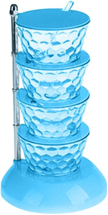 Multilayer Stackable Seasoning Box,Altsommer Kitchen European Crystal Rotatable Seasoning Box Creative Vertical Multi-layer
