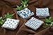 Authentic Japanese Porcelain Square Shape Condiment or Sauce Dish for Appetizer Dessert Salad Snack Candy Fruit Multi Purpose Platter Dishes 3.5 Inch Square Assorted Designs 4 Piece Pack Made in Japan