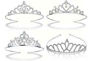 Armastuse 4 Pcs Tiara Crown, Crowns Headbands, Silver Crystal Tiaras And Crowns With Comb, Elegant Princess Queen Rhinestone 