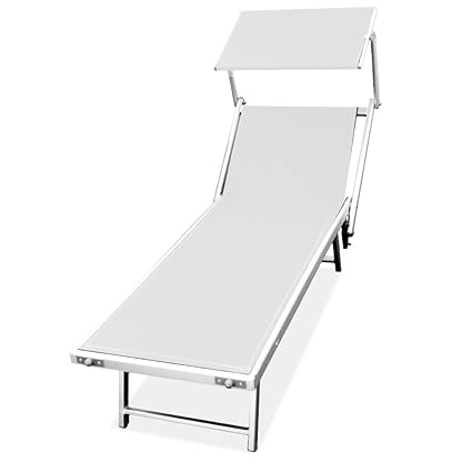 Lettino Da Mare Stabilimento Spiaggia In Alluminio 190x70x4090cm Sdraio M0569