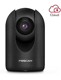 Foscam Full HD 1080P WiFi IP Camera, 2MP Indoor Pan/Tilt Home Security Surveillance Camera with Night Vision, Two-Way Audio, Motion/Sound Detection, Free Image/Video Cloud Service Available, R2C Black