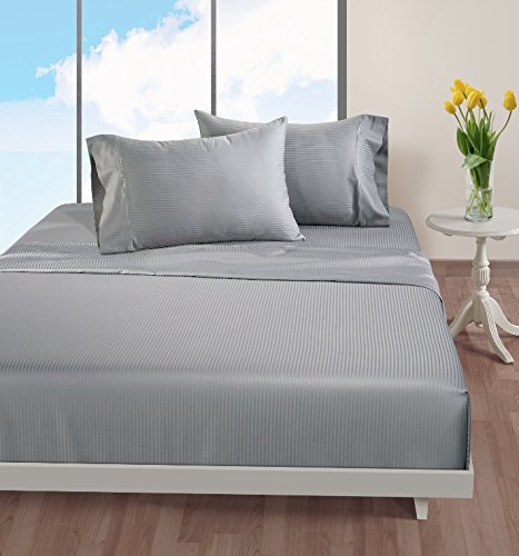 CHATEAU HOME COLLECTION 500 Thread Count Queen-Grey Sheets Luxury 100% Cotton Ultra Soft 4 Piece Sheet Set, Long-Staple Combed Pure Natural Cotton Bedsheets, Soft & Silky Sateen Weave,Deep Pocket - Thumbnail 3