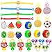 JOYIN Easter Eggs Filled with 50 Toys, Including 48 2.5” Bright Colorful and 2 Gold Prefilled Plastic Easter Eggs with 25 Kinds of Popular Toys