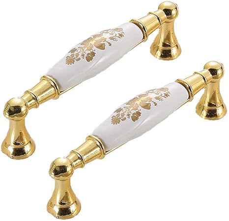 LJYY Leichte goldene Keramikmöbel Griffe Moderne Einfachheit Schublade