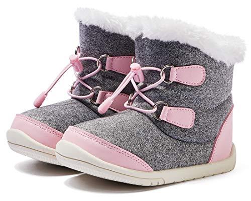 bmcitybm, botas de nieve para bebés, niños, niñas, invierno, zapatos para bebés, antideslizantes, 6 9 12 18 24 meses, piel sintética, rosa, tamaño 12-18 meses para niños pequeños