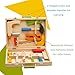 Top Race® 10 Piece Tool Box, Solid Wood Tool Box with Colorful Wooden Tools, Construction Toy Role Play Set