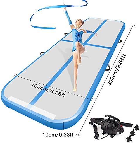 Resour Airtrack Tumbling Mats Inflatable Gymnastics Air Mat for Cheerleading/Gymnastics/Home/Yoga/Training/Kids/Sport/Taekwondo/Game/Water Activities