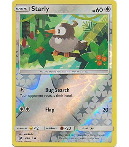 Amazon.com: Pokemon - Starly 221/198 - Scarlet & Violet - Illustrator Rare 