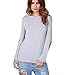 vanberfia Women's Tops Long Sleeve Elbow Patch T-Shirt (M, 6150)