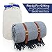 J&A Homes Extra Large Picnic Blanket, 55 x 71 Inch Grey, Leather Strap Outdoor Waterproof Water Resistant Padded Oversized Wool Mat Tote Beach Concert Grass