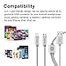 SGIN 3FT 2in1 Lightning and Micro USB Cable Nylon Braided Sync and Charging Cord Charger for iPhone 7/7Plus/6s plus/6s/6 plus/6/5s/5c/5, iPad/iPod, Samsung, HTC(Grey)