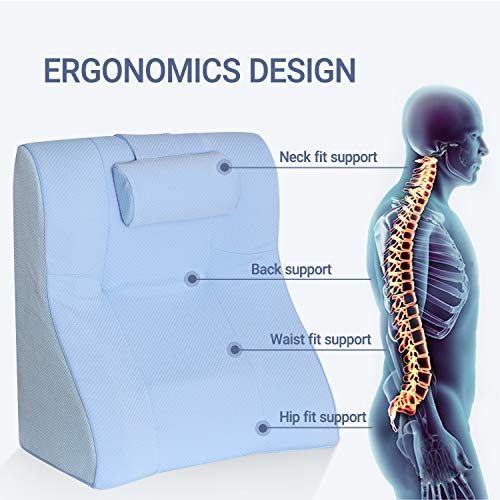 Howhom Bed Wedge Pillow with Memory Foam Top, Ergonomic Orthopedic