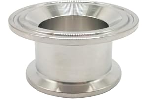 Geife 2" Tri Clamp to 1.5" Tri Clamp Concentric Reducer Adapter 2"x1.5" Tri Clover Compatible End Cap Reducing Tube Fitting 3.2 cm High