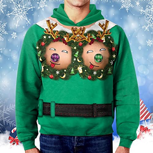 Ugly Christmas Sweaters for Men Novelty 3D Graphic Hoodie