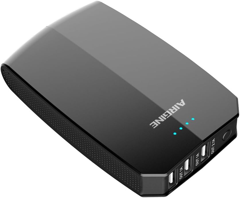 AIRGINE 10000mAh Portable Phone Charger with Three Charging Ports Power Bank for Phone, iPad, Samsung Galaxy and More