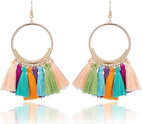Tassel Earrings for Women Beaded Drop Earrings Dangle Earrings Gold Hoop Earrings