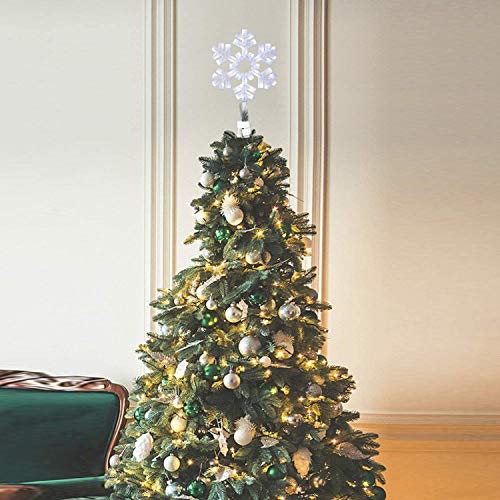 EAMBRITE Snowflake Christmas Tree Topper, 13 Inch White Snowflake Tree Topper with 50 Cool White Lights and 9 Modes… 7 EAMBRITE Snowflake Christmas Tree Topper, 13 Inch White Snowflake Tree Topper with 50 Cool White Lights and 9 Modes… - Image 6