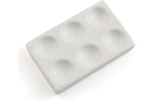 PZRT 6 Depressions Porcelain Spot Plate 6 Wells Porcelain Spotting Reaction Plate for Laboratory Experiment Chemical Testing