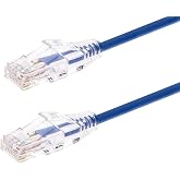 Monoprice Cat6 Ethernet Patch Cable - Snagless, Stranded, 550MHz, UTP, CMR Rated, 28AWG, 25 Feet, Blue - SlimRun Series